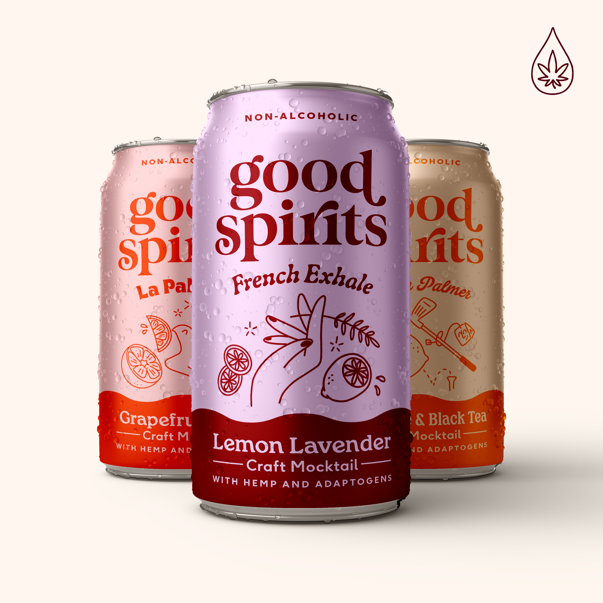 Front of all three CBD cans