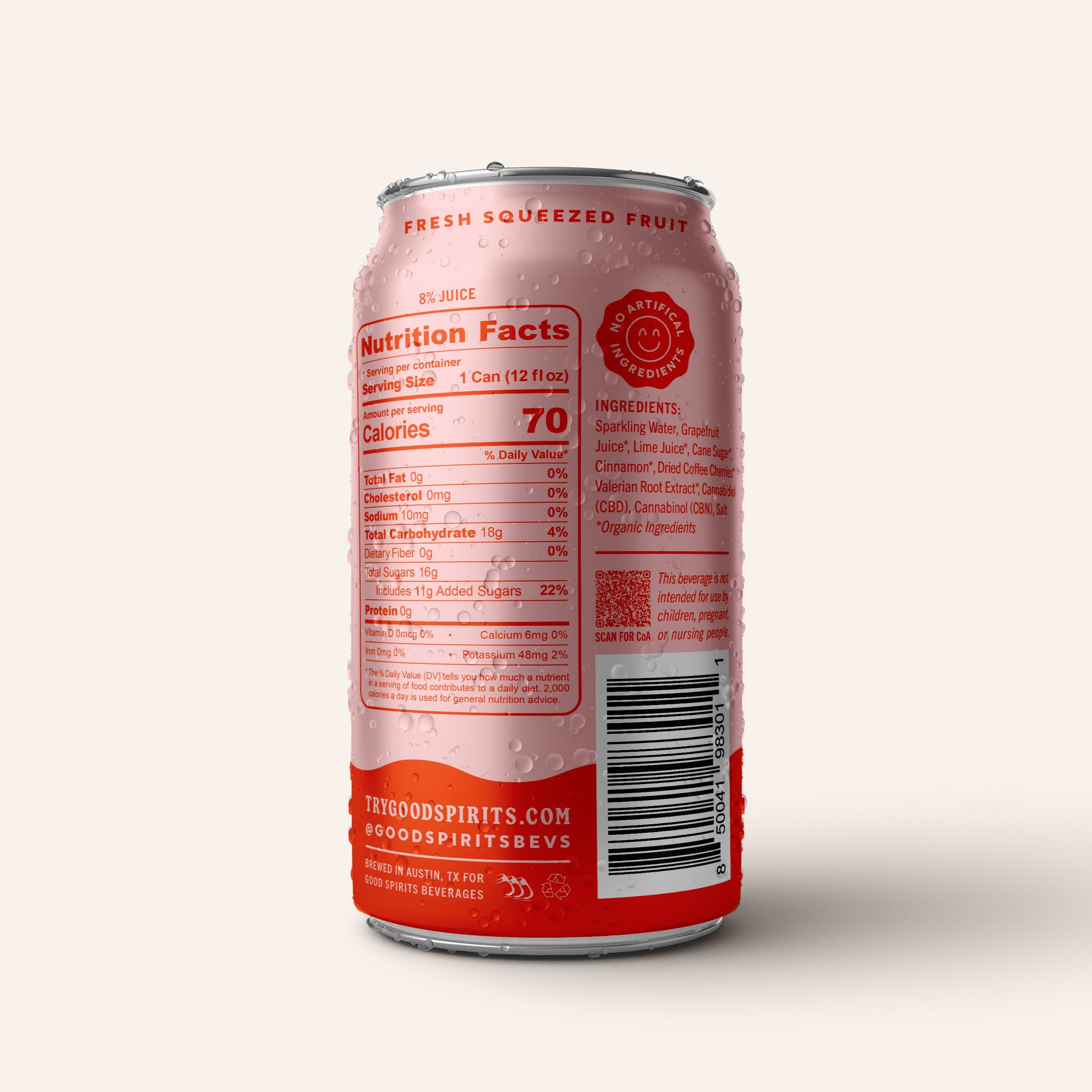 Side of the La Paloma can with nutrition facts